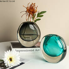Luz moderna de luxo vaso vidro decoração criativa sala estar arranjo flores mesa jantar modelo sala decoração 2024 - compre barato