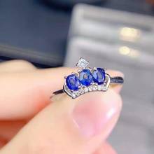 Natural Sapphire an Crown Ring S925 Sterling Silver Fine Fashion Charming Jewelry for Women Free Shipping MeibaPJFS 2024 - buy cheap