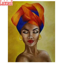 Pintura de diamante 5D DIY de chica africana, bordado de diamantes de imitación cuadrados y redondos, imágenes de belleza 3d, mosaico para decorar la pared 2024 - compra barato