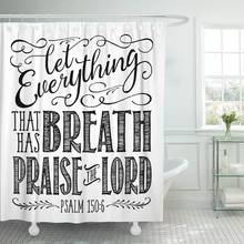 Christian Biblical Elegant Swashes Accents from Psalms Let Everything Shower Curtain Waterproof Polyester Fabric 72 x 78 Inches 2024 - buy cheap