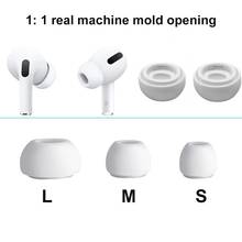 Par de pontas de ouvido de espuma de memória, para fones de ouvido pro airpods, silicone macio antiestático, confortável, antiderrapante, pontas de ouvido p/m/g, 1 par 2024 - compre barato