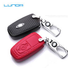 Genuine leather Car key case for Ford Focus Fiesta Edge Escape Kuga Fusion Mondeo Ecosport Explorer C/S-MAX F-150 metal Key Ring 2024 - buy cheap