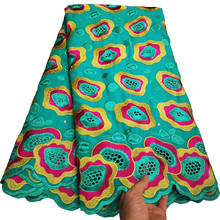 Brode Autriche-tela de encaje africano para vestido, Tejido de gasa suiza de Dubái, 2021 yardas, 2,5 algodón, K10 2024 - compra barato