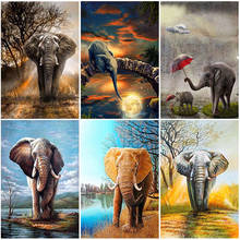 DIY Elephant 5D Diamond Painting Full Square Drill Animal Diamont Embroidery Cross Stitch Rhinestone Mosaic Home Decor Wall Art 2024 - buy cheap