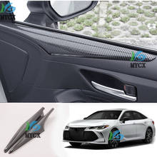 Carbon fiber Car Interior Door Handle Panel Board Cover Trim Garnish Strips Sticker 2Pcs/Set For Toyota Avalon 2019 2020 2024 - buy cheap
