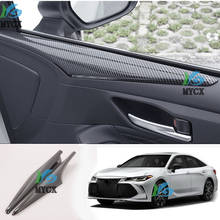 Placa Do Painel de fibra de carbono Interior Do Carro Maçaneta Tampa Trim Decore Tiras Etiqueta 2 Pçs/set Para Toyota Avalon 2019 2020 2024 - compre barato