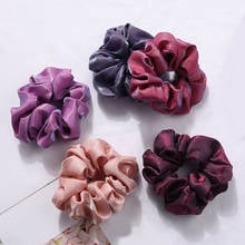 Solid Color Soft Silky Velvet Satin Hair Scrunchie Floral Grip Loop Holder Stretchy Hair Band crunchy Tie Women Hair Accessories 2024 - buy cheap