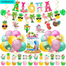 YORIWOO Hawaii Flamingo Decoration Summer Happy 1st Birthday Party Decorations Kids Oh Baby Shower Girl Hawaiian Party Tropical 2024 - buy cheap