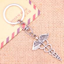 New Fashion Keychain 49x30mm caduceus medicine symbol Pendants DIY Men Jewelry Car Key Chain Ring Holder Souvenir For Gift 2024 - buy cheap