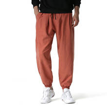 2022 New Men's Cotton Linen Pants Male Summer Breathable Solid Color Linen Trousers Fitness Streetwear Plus Size Men Clothes 3XL 2024 - buy cheap