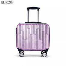 KLQDZMS 18 Inch PC Elegant Suitcases With Wheeled Trolleys Mini Travel Rolling Bags  ABS Spinner Luggage Hot Sell Purple Style 2024 - buy cheap