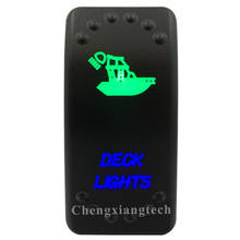 DECK LIGHTS Green & Blue Led Light Rocker Switch 5Pins SPST ON/OFF 12V 24V Marine Boat Waterproof Switch 2024 - buy cheap