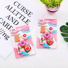5pcs/lot Creative Cute Cookie Donut Eraser Set Rubber Pencil Erasers School Prizes Kid Gifts 2024 - buy cheap