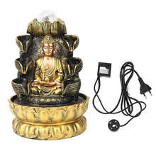 Resin Desktop Fountain Decoration Buddha Flowing Water Ornament with Light and Ball Decor for Home Office Decoration 2024 - buy cheap