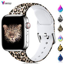 YAYUU-Correa Floral para Apple Watch, banda de silicona con patrón impreso para iWatch Series SE 7, 6, 5, 4, 3, 2, 41mm, 40mm, 38mm, 42mm, 44mm, 45mm 2024 - compra barato