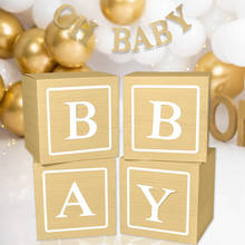 Wood Grain Alphabet Box Wedding 1st Birthday Party Decoration Kids Baby Shower Decor Boy Girl One Year Birthday Balloon Box 2024 - buy cheap