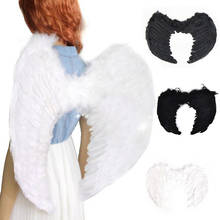 New Arrival Feather Fairy Angel Wings Hen Night Fancy Dress Costume Halloween Party Event Supplies White black Color 2024 - buy cheap
