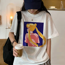 Sailor Moon Shirt Kawaii Tshirts Women 2019 Harajuku Casua Women T-Shirts Fashion Cute Short Sleeve T Shirt For Women Clothing 2024 - buy cheap