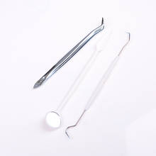 Conjunto de instrumentos dentais de aço inoxidável, 3 pçs/1 pçs, espelho para boca, sonda, alicates, pinças, kit de higiene para limpeza dos dentes 2024 - compre barato
