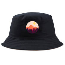 Fashion panama hat Cotton beautiful sunset Bucket Hat men Unisex outdoor Fishing Hunting travel Solid Sun Hats women boys girls 2024 - buy cheap