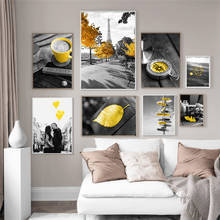 Black and White Photograph Landscape Picture Home Decor Nordic Canvas Painting Wall Art Yellow Scenery Art Print for Living Room 2024 - buy cheap