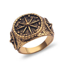 Модные компас кольца для Для мужчин Винтаж ближневосточный стиль, арабский стиль перстень с нашивкой в виде кольца на безымянном пальце аксессуары религиозных, ювелирный подарок по оптовой цене 2024 - купить недорого