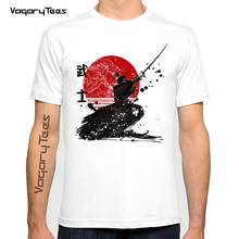 Vagarytees 2021 Vintage Funny Japanese Sunset Samurai The Ghost Printing t shirt Kawaii Boys Tops Cartoon White Clothes 2024 - buy cheap