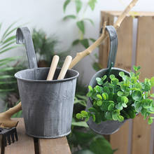 Panela retrô de metal com gancho, vaso para planta verde suculentas para decoração de escritório, jardim, varanda, 1 peça 2024 - compre barato