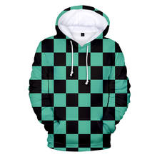 Demon Slayer Hoodies Style Hoodies Fashion Anime 3D Sweatshirts Plaid Clothes Kimetsu No Yaiba Style Leisure High Quality Hoodie 2024 - buy cheap