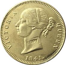 Mohur-victoria-moedas de cópia de 26mm tipo 2 da índia-britânica 1 mohur-victoria 1841 2024 - compre barato