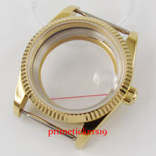 Parnis 36mm luxo banhado a ouro completo ver-através do relógio caso ajuste eta 2836 miyota movimento 2024 - compre barato