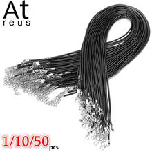 1/10/50pcs Adjustable Braided 45cm Black Leather Choker Rope Wax Cord Lobster Clasp extend For DIY Necklace Pendant Chains 2024 - buy cheap