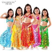 New 8 Colors Girls Belly Dance Costume 3pcs Bra Belt Skirt Set Children Performance Wear Belly Dance 3-piece Oriental Clothing 2024 - buy cheap