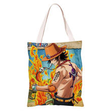 Bolso de mano con estampado de One Piece, bolsa de mano de lona con estampado de Anime de One Piece, Luffy, Roronoa Zoro 2024 - compra barato
