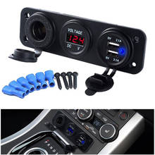 4.2A Car Charger Motorcycle Plug Dual USB Adaptor+12V/24V Cigarette Lighter Socket LED +Digital Voltmeter Usb Car Socket 2024 - buy cheap