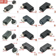 Mini USB de 5 pines hembra a Micro USB macho, Conector de sincronización de datos, 90 grados, izquierda y derecha, 1 ud. 2024 - compra barato