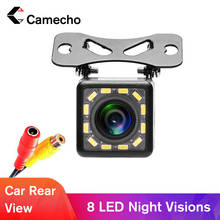 Camecho Автомобильная камера заднего вида 8 IR камера ночного видения Реверсивный Авто парковочный монитор CCD Водонепроницаемая 170 градусов HD видео резервная камера 2024 - купить недорого
