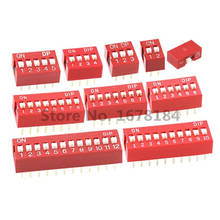 100PCS/lot DIP Switch Slide Type Red 2.54mm Pitch 2 Row DIP Toggle switches 1P2P 3P 4P 5P 6P 7P 8P  10P 12P 2024 - buy cheap