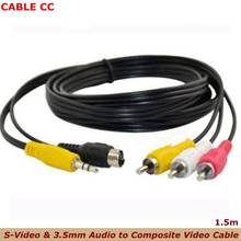S-video y Audio de 3,5mm a vídeo compuesto y terminal de AudioS RCA L/R + cable de audio de 3,5mm compuesto de vídeo/RCA izquierda/derecha 2024 - compra barato