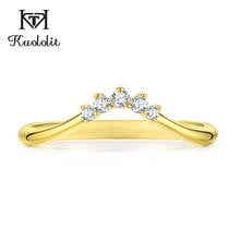 Kuololit-Anillos Moissanite de oro amarillo de 10K para mujer, 100% de diamantes cultivados en laboratorio, banda para ajuste de manos, regalo de compromiso, joyería fina 2024 - compra barato