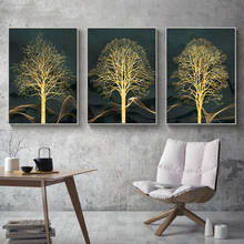 Decorative Painting Abstract Golden Rich Tree Art Poster Print Picture Home Decor Living Bed Room Decoration Wall Picture 2024 - buy cheap