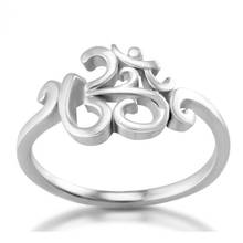 100% 925 Sterling Silver women men high quality fine silver om ohn india symbol yoga jewelry ring 2024 - buy cheap