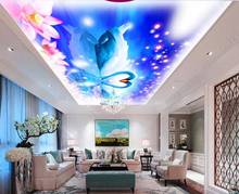 Custom 3D Ceiling Mural Photo Wallpaper Living Room Swan Lake ceiling fresco decoration mural Wall Papers 2024 - buy cheap