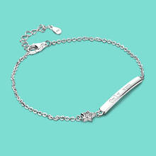 100% 925 Silver Bracelet-OL Style Women's Sterling Silver Chain-Carved Letter Pendant-Minimalist Jewellery Pulsera 2024 - buy cheap