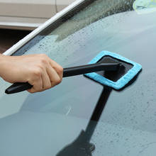 Щетка для мытья окон автомобиля из микрофибры, щетка для мытья ветрового стекла с длинной ручкой, средство для очистки автомобиля, уход за автомобилем, стеклянное полотенце 2024 - купить недорого