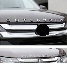 Acessórios para carro para mitsubishi outlander adesivo de escrita 3d cromado com letras do capô emblema do carro para outlander 2024 - compre barato