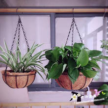 Vaso de flores para plantas, 2 peças meia-redondo para plantar flores de coco, cesta de plantas pendurada para forro de vaso de plantas 2024 - compre barato