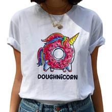 Camiseta feminina unicórnio kawaii, camiseta engraçada estilo grunge, estilo coreano, para mulheres, estilo harajuku 90s 2024 - compre barato