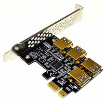 Nueva placa adaptadora PCIe Riser de 4 puertos PCI-E 1x a 4 USB 3,0 pci-e-rabbet GPU 2024 - compra barato