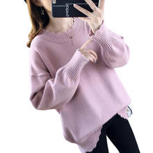 Loose Women Pullover Sweater 2019 Autumn Winter New Long sleeve O-Neck Thick Warm Knitted Sweater Casual Female Jumper Top 2024 - buy cheap
